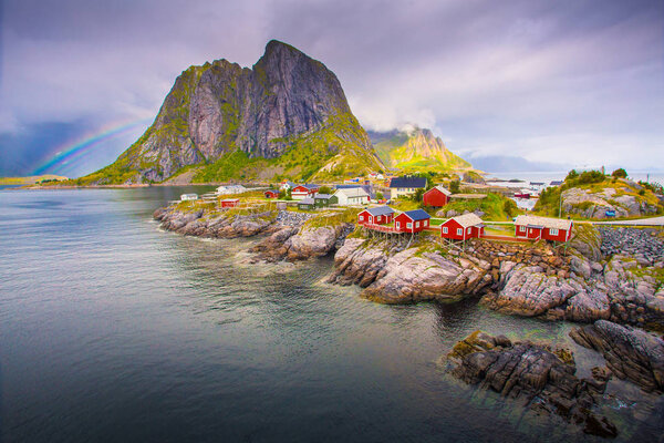 Norway. Lofoten islands. Famous destination in Norway Reine village.