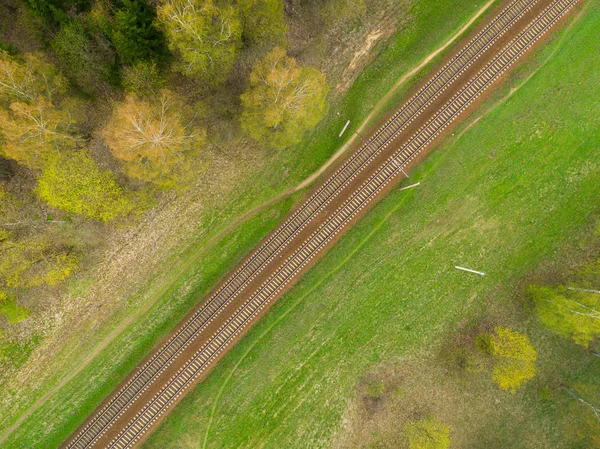 Railway aerial drone view