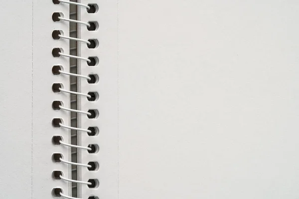 Witte Blanco Spiraal Notebook Close Witte Achtergrond — Stockfoto