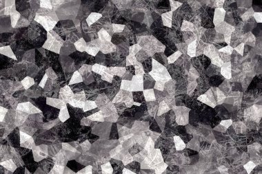 Kırık koyu doku. Çizikler ile siyah yüzey. Soyut arka plan. Mozaik duvar kağıdı. Çokgen şekiller ve geometrik elemanlar.