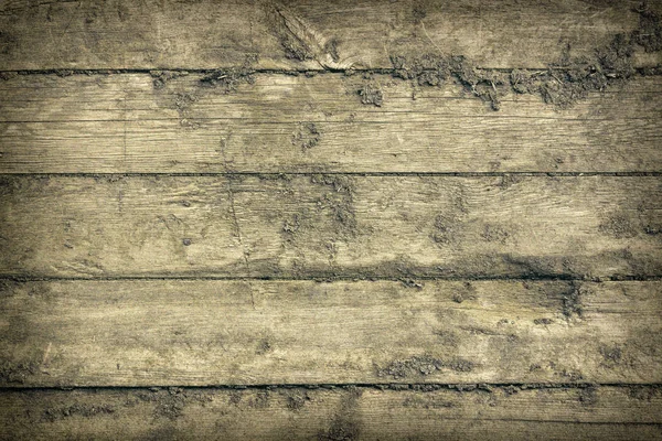 Oude Houten Versleten Planken Klopte Samen Krassen Gebarsten Oppervlak Met — Stockfoto