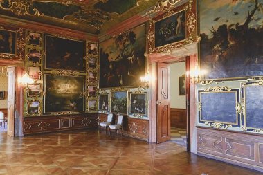 Valtice Palace 18 c. Çek Cumhuriyeti'nde, Liechtenstein iktidar prensleri eski koltuk. Mimar Johann Erlach. UNESCO tarafından. İç sahne