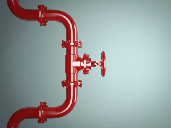 Válvula de tubo rojo industrial — Foto de Stock