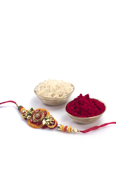 Festival Indien Fond Raksha Bandhan Avec Élégant Rakhi Bracelet Traditionnel — Photo