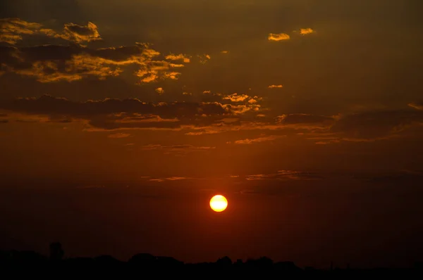 Schöner Himmel Bei Sonnenuntergang Mit Wolken Abstrakter Himmel — Stockfoto