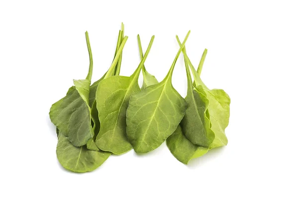 Close up of fresh green spinach isolated on white background — Stock Photo, Image