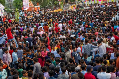 Amravati, Maharashtra, Hindistan - 8 Eylül 2018: Tanrı Krishna 'nın doğumunu kutlamak için 