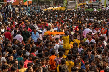 Amravati, Maharashtra, Hindistan - 8 Eylül 2018: Tanrı Krishna 'nın doğumunu kutlamak için 