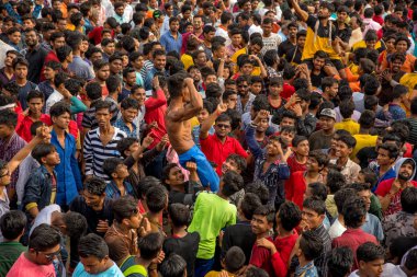 Amravati, Maharashtra, Hindistan - 8 Eylül 2018: Tanrı Krishna 'nın doğumunu kutlamak için 