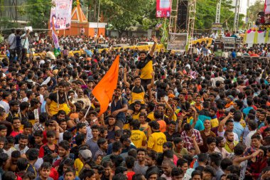 Amravati, Maharashtra, Hindistan - 8 Eylül 2018: Tanrı Krishna 'nın doğumunu kutlamak için 