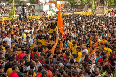 Amravati, Maharashtra, Hindistan - 8 Eylül 2018: Tanrı Krishna 'nın doğumunu kutlamak için 