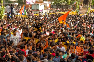 Amravati, Maharashtra, Hindistan - 8 Eylül 2018: Tanrı Krishna 'nın doğumunu kutlamak için 