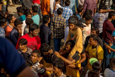 Amravati, Maharashtra, Hindistan - 8 Eylül 2018: Tanrı Krishna 'nın doğumunu kutlamak için 