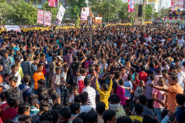 Amravati, Maharashtra, Hindistan - 8 Eylül 2018: Tanrı Krishna 'nın doğumunu kutlamak için 