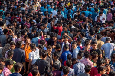 Amravati, Maharashtra, Hindistan - 8 Eylül 2018: Tanrı Krishna 'nın doğumunu kutlamak için 