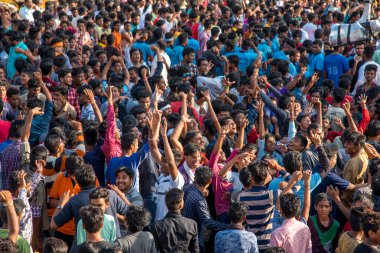 Amravati, Maharashtra, Hindistan - 8 Eylül 2018: Tanrı Krishna 'nın doğumunu kutlamak için 