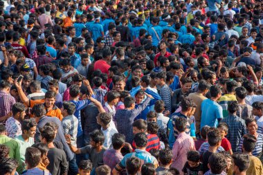 Amravati, Maharashtra, Hindistan - 8 Eylül 2018: Tanrı Krishna 'nın doğumunu kutlamak için 