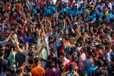 Amravati, Maharashtra, Hindistan - 8 Eylül 2018: Tanrı Krishna 'nın doğumunu kutlamak için 