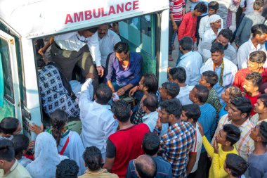 Amravati, Maharashtra, Hindistan - 8 Eylül 2018: Tanrı Krishna 'nın doğumunu kutlamak için 