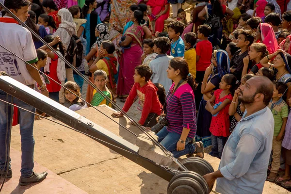 Amravati, Maharashtra, Hindistan - 8 Eylül 2018: Tanrı Krishna 'nın doğumunu kutlamak için 