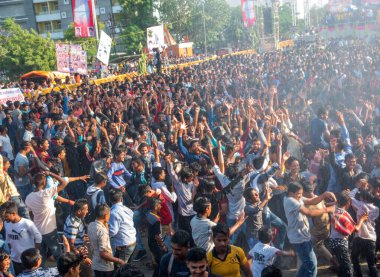 Amravati, Maharashtra, Hindistan - 8 Eylül 2018: Tanrı Krishna 'nın doğumunu kutlamak için 