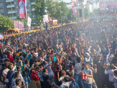 Amravati, Maharashtra, Hindistan - 8 Eylül 2018: Tanrı Krishna 'nın doğumunu kutlamak için 