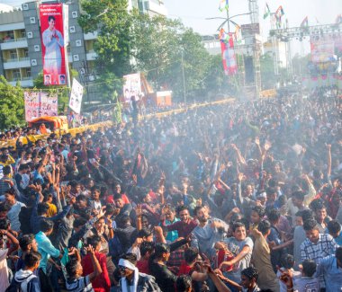 Amravati, Maharashtra, Hindistan - 8 Eylül 2018: Tanrı Krishna 'nın doğumunu kutlamak için 