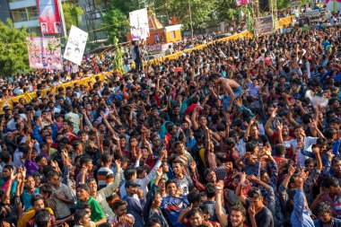 Amravati, Maharashtra, Hindistan - 8 Eylül 2018: Tanrı Krishna 'nın doğumunu kutlamak için 