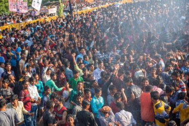 Amravati, Maharashtra, Hindistan - 8 Eylül 2018: Tanrı Krishna 'nın doğumunu kutlamak için 