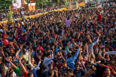 Amravati, Maharashtra, Hindistan - 8 Eylül 2018: Tanrı Krishna 'nın doğumunu kutlamak için 