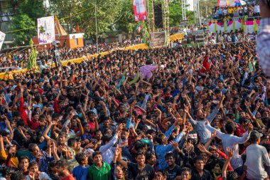 Amravati, Maharashtra, Hindistan - 8 Eylül 2018: Tanrı Krishna 'nın doğumunu kutlamak için 