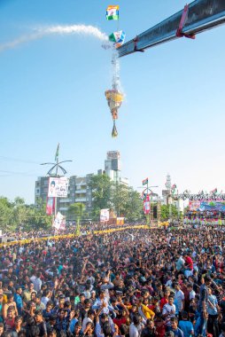 Amravati, Maharashtra, Hindistan - 8 Eylül 2018: Tanrı Krishna 'nın doğumunu kutlamak için 