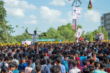 Amravati, Maharashtra, Hindistan - 8 Eylül 2018: Tanrı Krishna 'nın doğumunu kutlamak için 