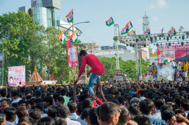 Amravati, Maharashtra, Hindistan - 8 Eylül 2018: Tanrı Krishna 'nın doğumunu kutlamak için 