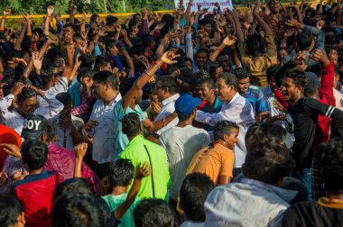 Amravati, Maharashtra, Hindistan - 8 Eylül 2018: Tanrı Krishna 'nın doğumunu kutlamak için 