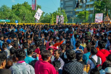 Amravati, Maharashtra, Hindistan - 8 Eylül 2018: Tanrı Krishna 'nın doğumunu kutlamak için 