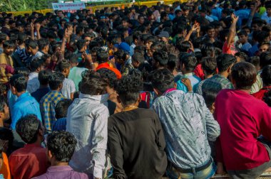 Amravati, Maharashtra, Hindistan - 8 Eylül 2018: Tanrı Krishna 'nın doğumunu kutlamak için 