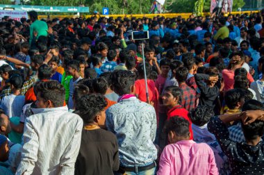 Amravati, Maharashtra, Hindistan - 8 Eylül 2018: Tanrı Krishna 'nın doğumunu kutlamak için 