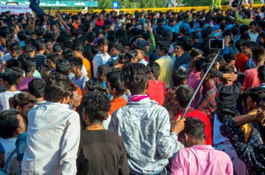 Amravati, Maharashtra, Hindistan - 8 Eylül 2018: Tanrı Krishna 'nın doğumunu kutlamak için 