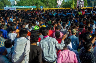 Amravati, Maharashtra, Hindistan - 8 Eylül 2018: Tanrı Krishna 'nın doğumunu kutlamak için 