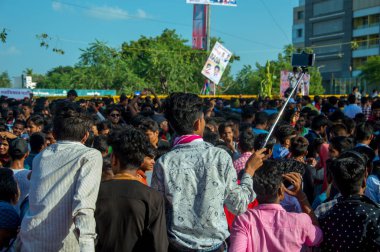 Amravati, Maharashtra, Hindistan - 8 Eylül 2018: Tanrı Krishna 'nın doğumunu kutlamak için 