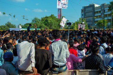 Amravati, Maharashtra, Hindistan - 8 Eylül 2018: Tanrı Krishna 'nın doğumunu kutlamak için 