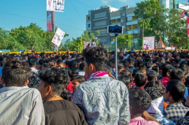 Amravati, Maharashtra, Hindistan - 8 Eylül 2018: Tanrı Krishna 'nın doğumunu kutlamak için 