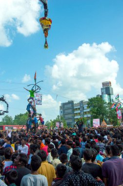 Amravati, Maharashtra, Hindistan - 8 Eylül 2018: Tanrı Krishna 'nın doğumunu kutlamak için 