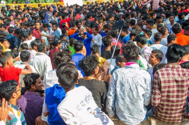 Amravati, Maharashtra, Hindistan - 8 Eylül 2018: Tanrı Krishna 'nın doğumunu kutlamak için 