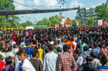 Amravati, Maharashtra, Hindistan - 8 Eylül 2018: Tanrı Krishna 'nın doğumunu kutlamak için 