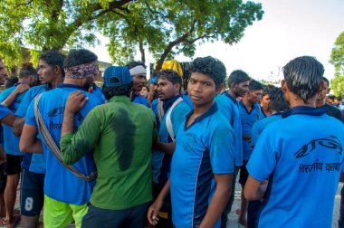 Amravati, Maharashtra, Hindistan - 8 Eylül 2018: Tanrı Krishna 'nın doğumunu kutlamak için 