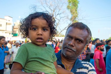 Amravati, Maharashtra, Hindistan - 8 Eylül 2018: Tanrı Krishna 'nın doğumunu kutlamak için 