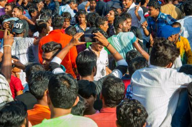 Amravati, Maharashtra, Hindistan - 8 Eylül 2018: Tanrı Krishna 'nın doğumunu kutlamak için 