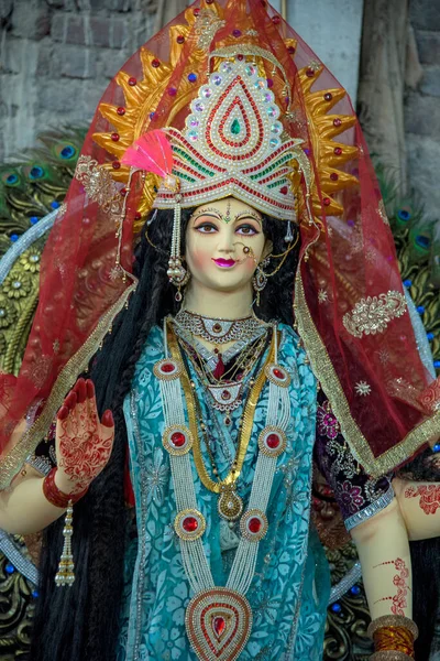 Déesse hindoue Durga. Déesse Durga Idols à un atelier d'artiste pour le Festival de Durga . — Photo